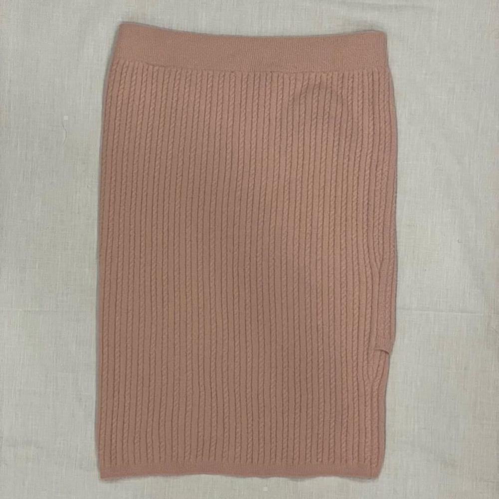 Express Super High Waisted Cable Knit Faux Wrap Mini Sweater Skirt NWT Pink SZ S - Picture 4 of 10